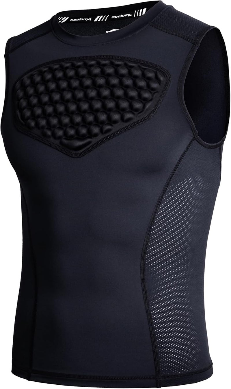COOLOMG Adult Baseball Chest Protector Mens Padded Shirt Heart Guard Sternum Protection for Football Lacrosse Softball - Image 1
